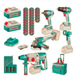 Kit Taladro + Llave de Impacto + Esmeril + Rotomartillo + Lampara