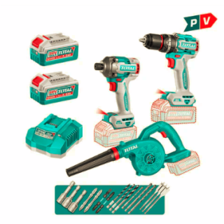 Kit Taladro 86Nm + Atornillador 285nm + Soplador 20V + Acc - ENTREGA DESDE 20 DE DICIEMBRE