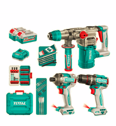 Kit Taladro 96Nm + Atornillador 285nm y Rotomartillo Inalámbrico