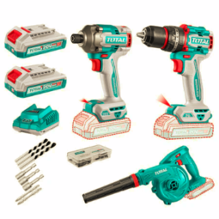 Kit Inal Taladro 76Nm+ Atornillador Imp 285Nm + Soplador 20V